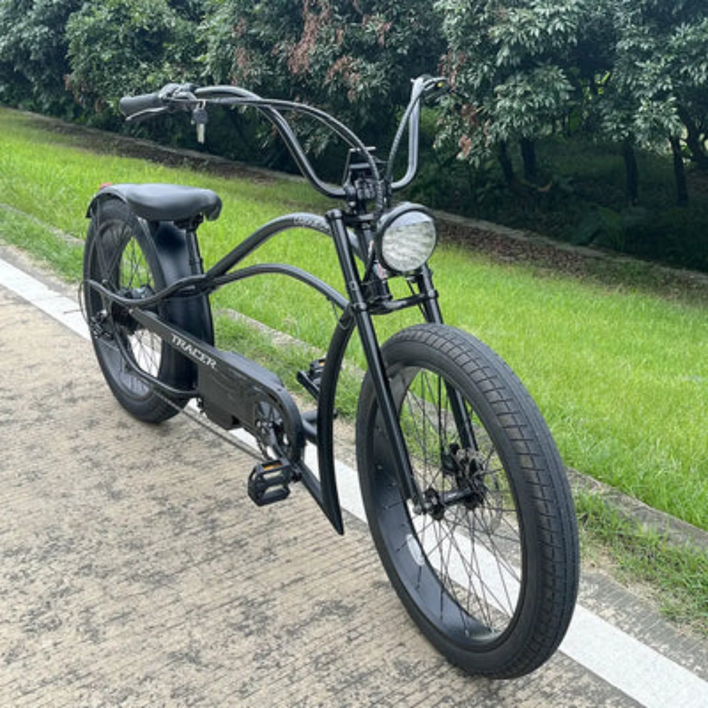Tracer 1000W 48V Legend GT7 Chopper Stretch Cruiser Fat Tire Electric Bike