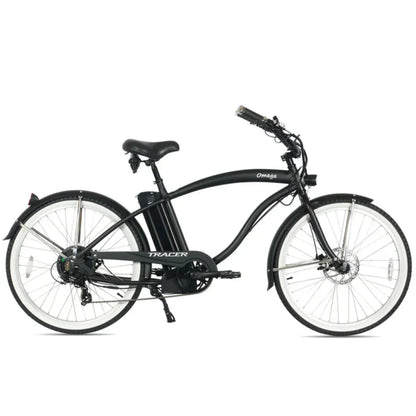 Tracer 500W 26" Omega Men's Beach Cruiser Electric Bike - MB-EB-OMEGA-M-MBK/ BK