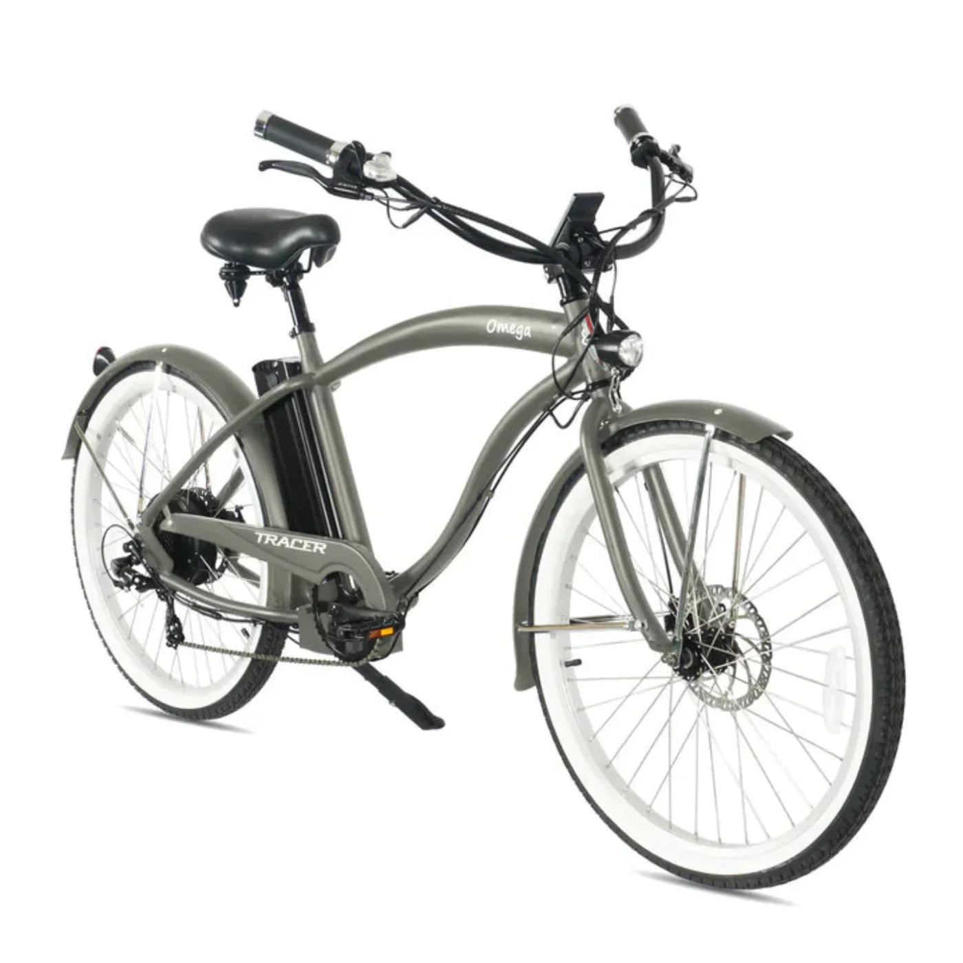 Tracer 500W 26" Omega Men's Beach Cruiser Electric Bike - MB-EB-OMEGA-M-MBK/ BK