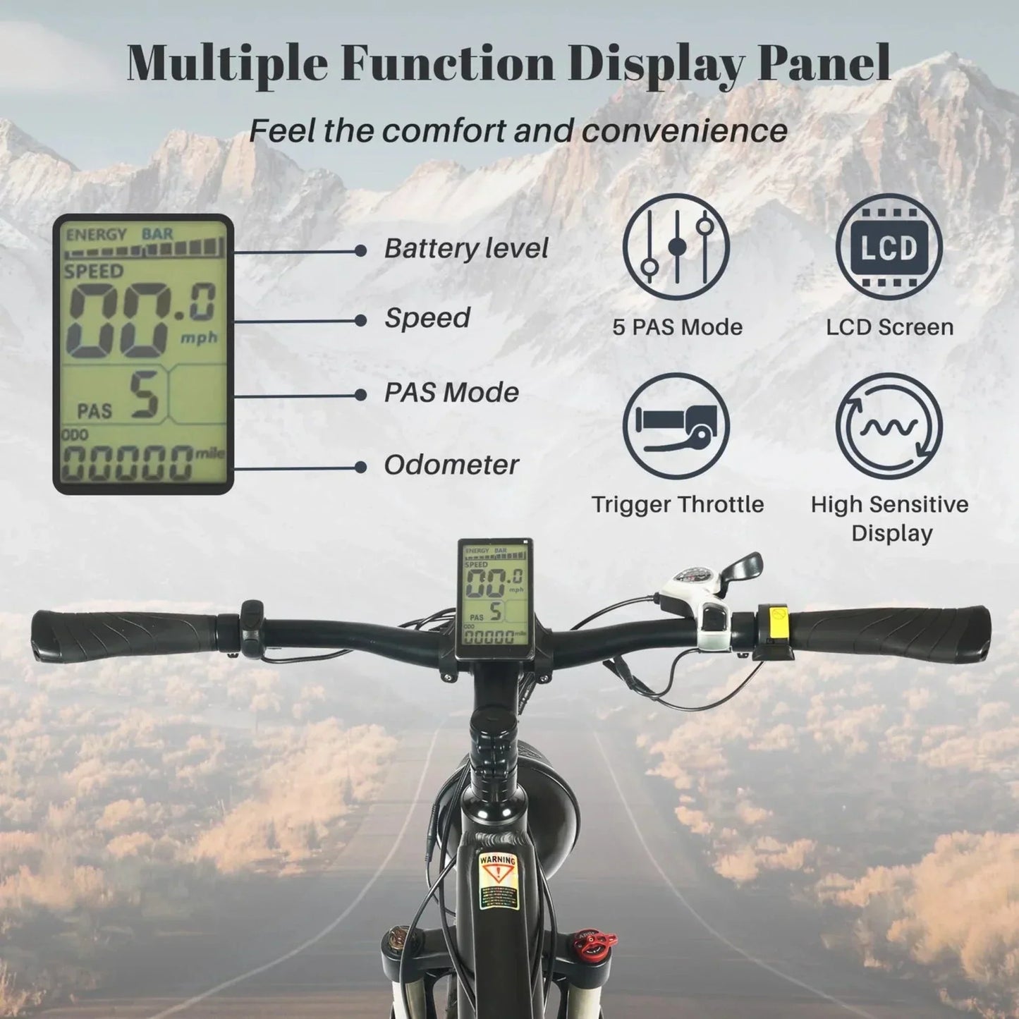 Tracer 800W 26" Tacoma Fat Tire Electric Bike - MB-EB-TACOMA-BK/PLS
