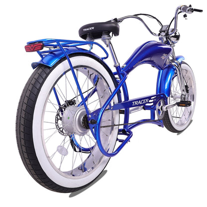 Tracer 800W Twenty5 Chopper Stretch Cruiser Electric Bike - MB-EB-T5-800-DS-BLK
