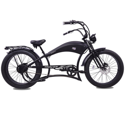 Tracer 800W Twenty5 Chopper Stretch Cruiser Electric Bike - MB-EB-T5-800-DS-BLK