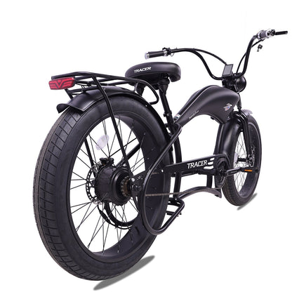 Tracer 800W Twenty5 Chopper Stretch Cruiser Electric Bike - MB-EB-T5-800-DS-BLK