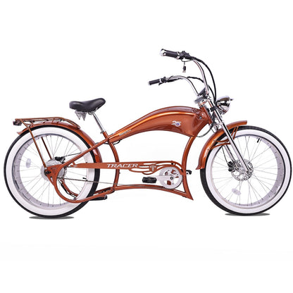 Tracer 800W Twenty5 Chopper Stretch Cruiser Electric Bike - MB-EB-T5-800-DS-BLK