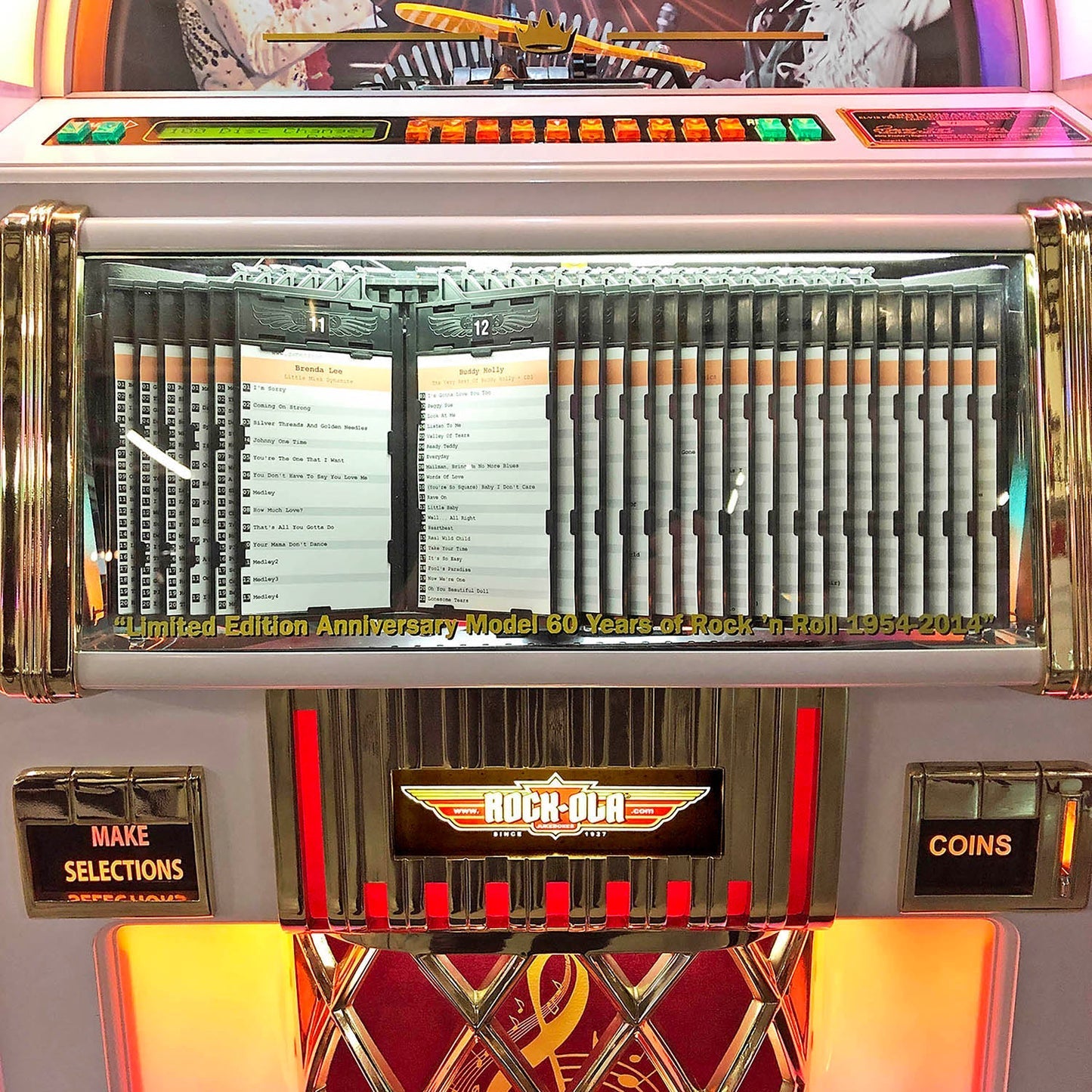 Rock-Ola Bubbler Elvis CD Jukebox in Gloss White - CD8E-GWE