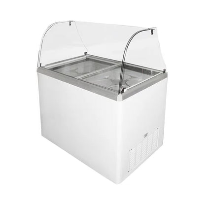 Excellence Industries - EDC-8CHC, 47" Commercial Glass Door Ice Cream Dipping Cabinet Freezer (8) 3 Gallon Tubs 12.5 cu.ft. - EDC-8CHC