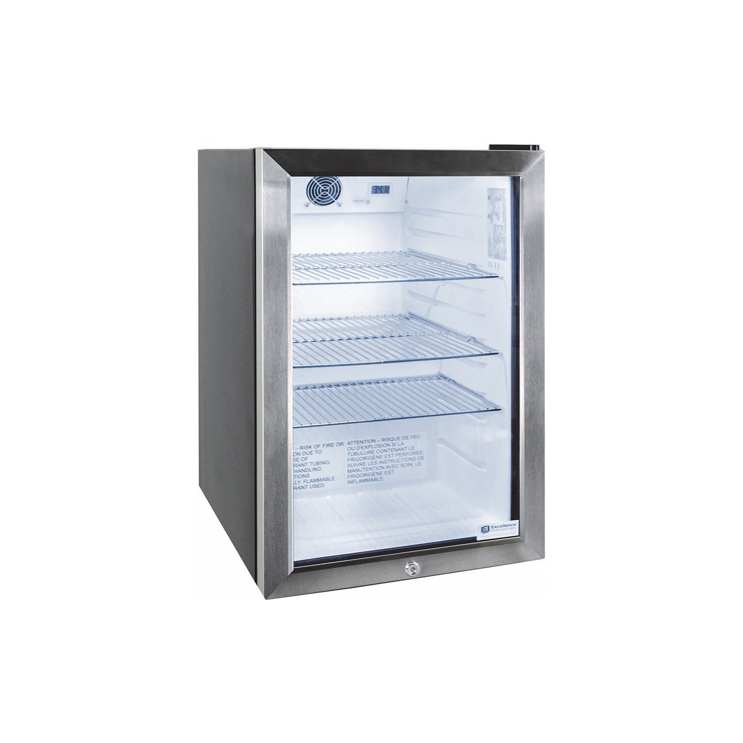 Excellence Industries - EMM-3HC, 17" Commercial 1 Swing Glass Door Countertop Refrigerated Merchandiser 2.5 cu.ft. - EMM-3HC