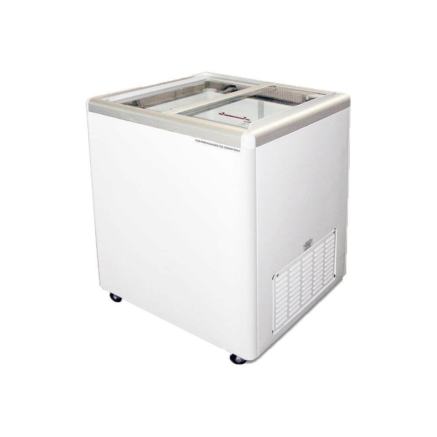 Excellence Industries - EURO-8HC, 33" Commercial Flat Top Glass Door Display Freezer 7.5 cu. ft. - EURO-8HC