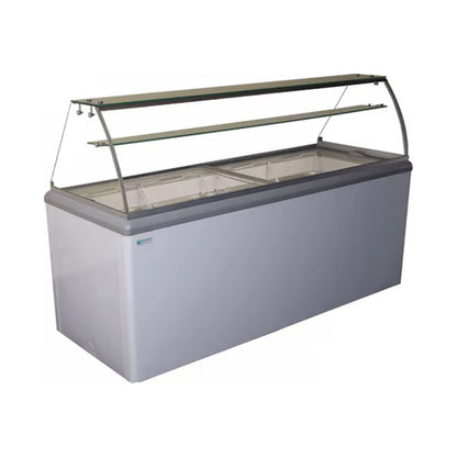 Excellence Industries - HBD-12HC, 70" Commercial Glass Door Ice Cream Dipping Cabinet Freezer (22) 3 Gallon Tubs 20 cu.ft. - HBD-12HC