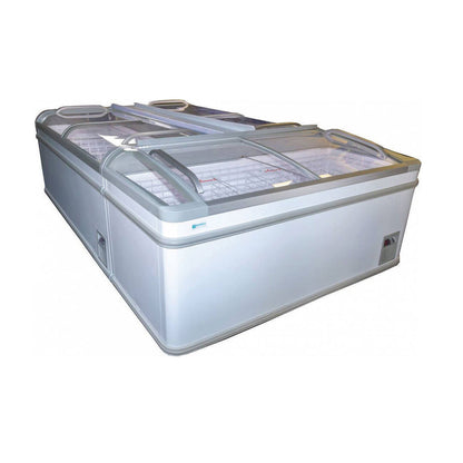 Excellence Industries - HR-18H, 73" Commercial Curved Top Island Display Freezer / Cooler 24.9 cu. ft. - HR-18H