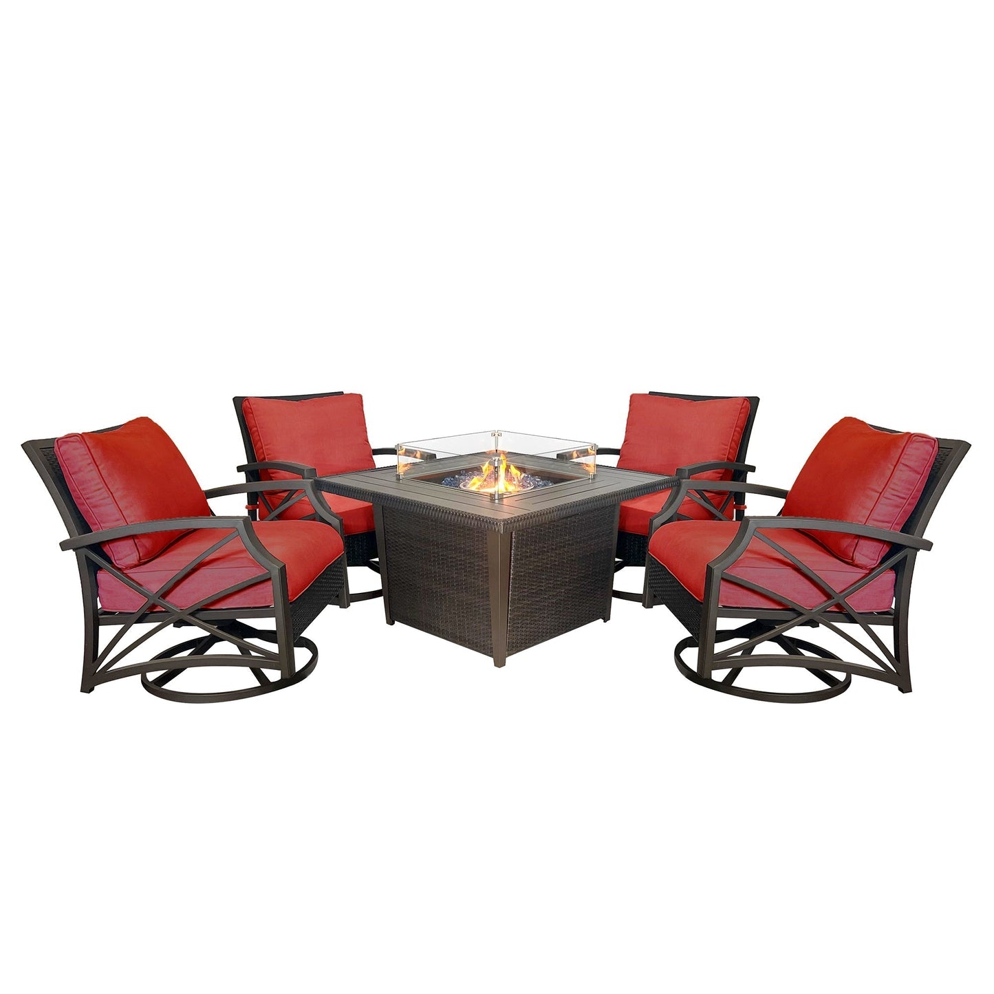 Ethan 5-Piece Outdoor Fire Pit Table Set for Patio