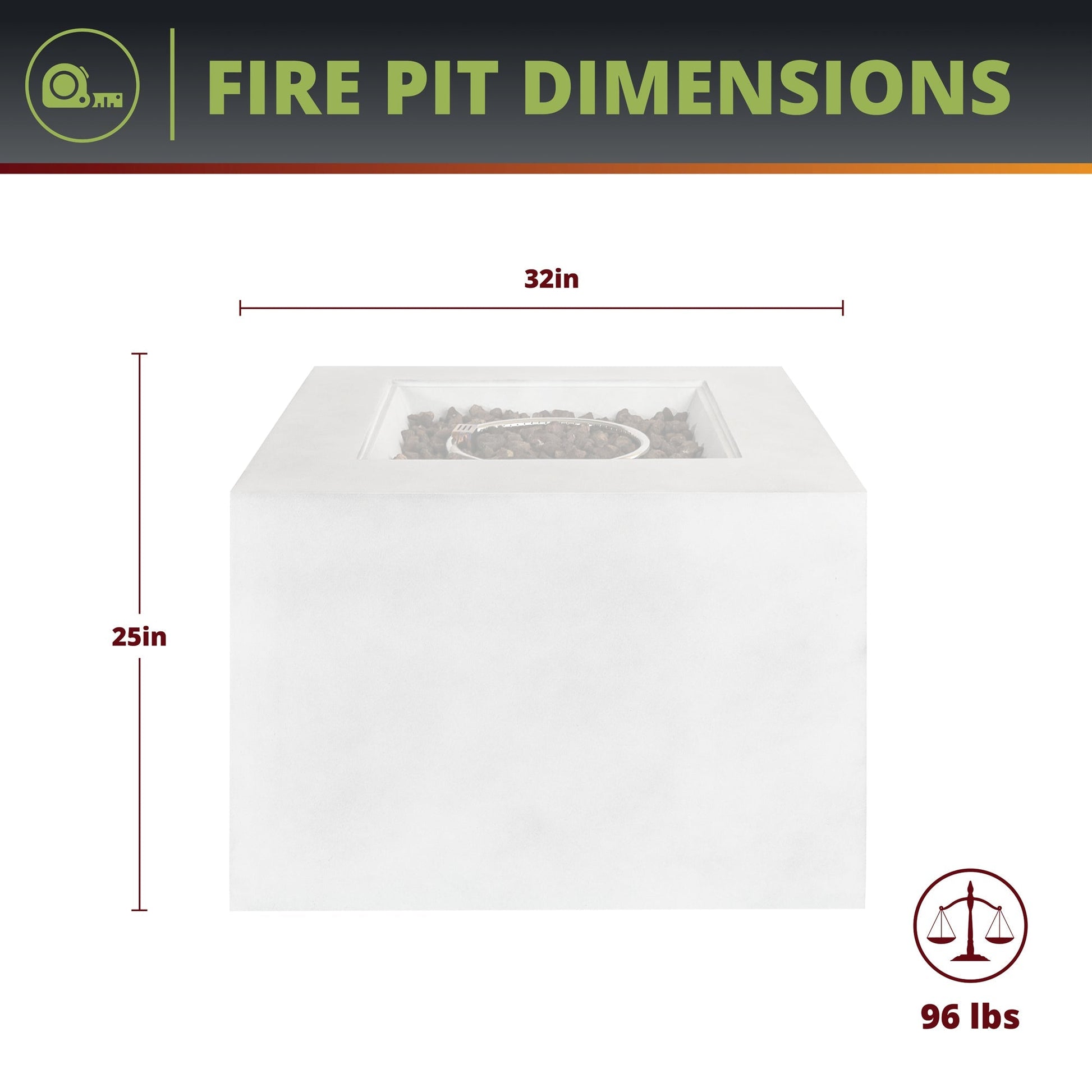 Kai 32" Outdoor Concrete Fire Pit for Patio