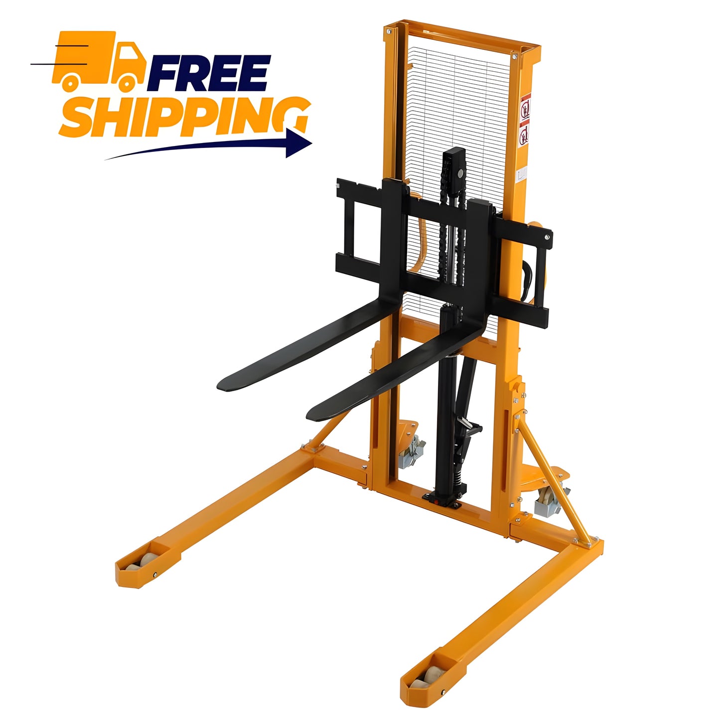 Apollolift Manual Pallet Stacker Adjustable Forks 1100lbs Cap. 63" Lift Height A-3002