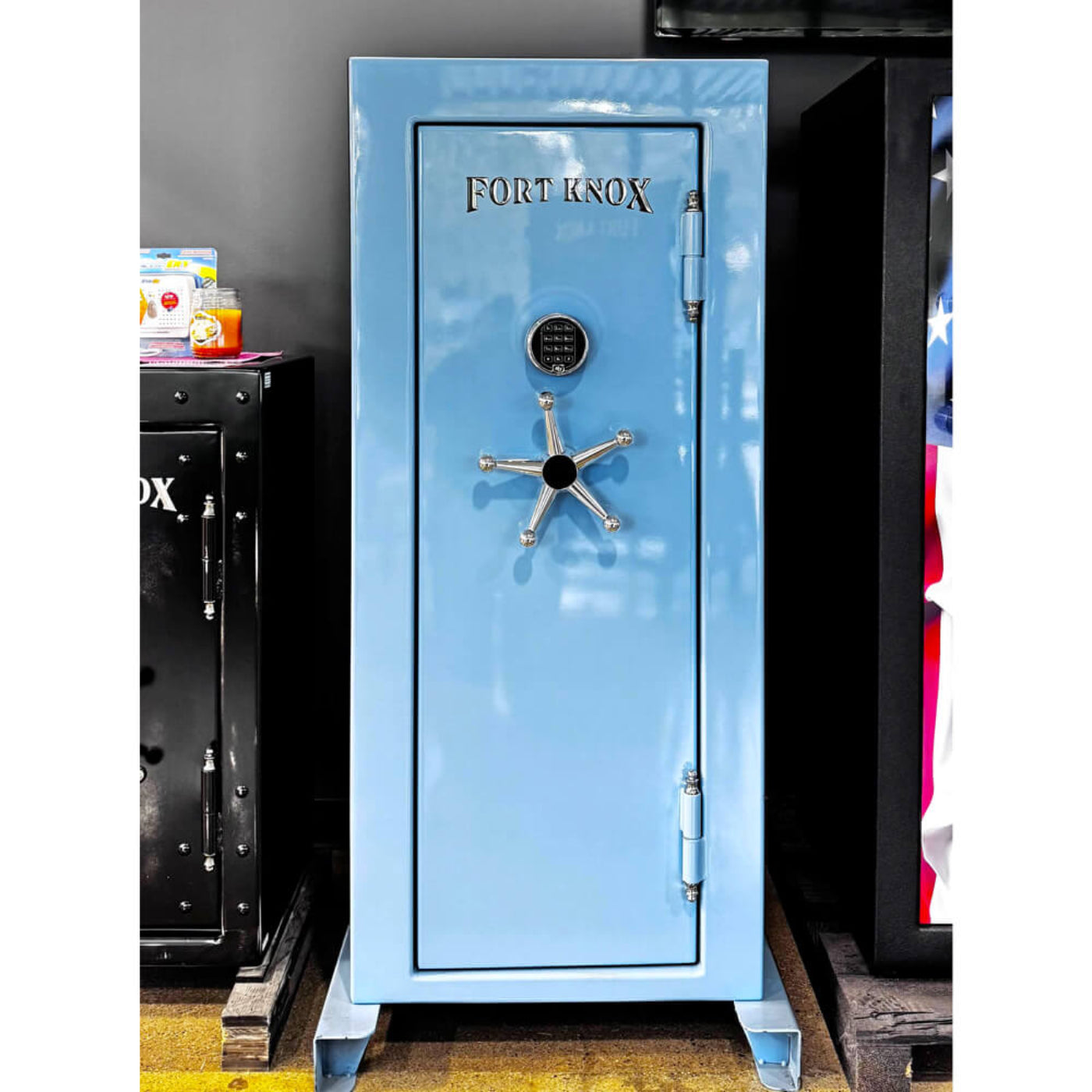 Liberty Safe Fort Knox Maverick 6026 Sky Blue Gloss Gun Safe