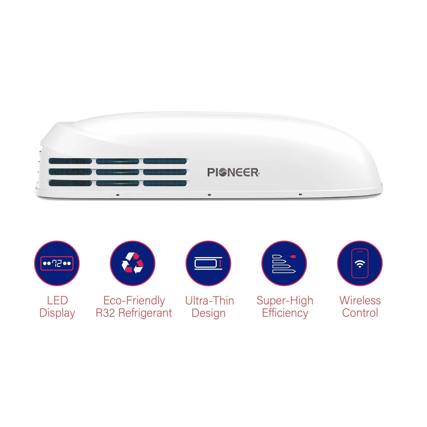 Pioneer 13,500 BTU Full Inverter Rooftop RV Air Conditioner Heat Pump, 115V - PYZ012AZUDCIPD-KIT