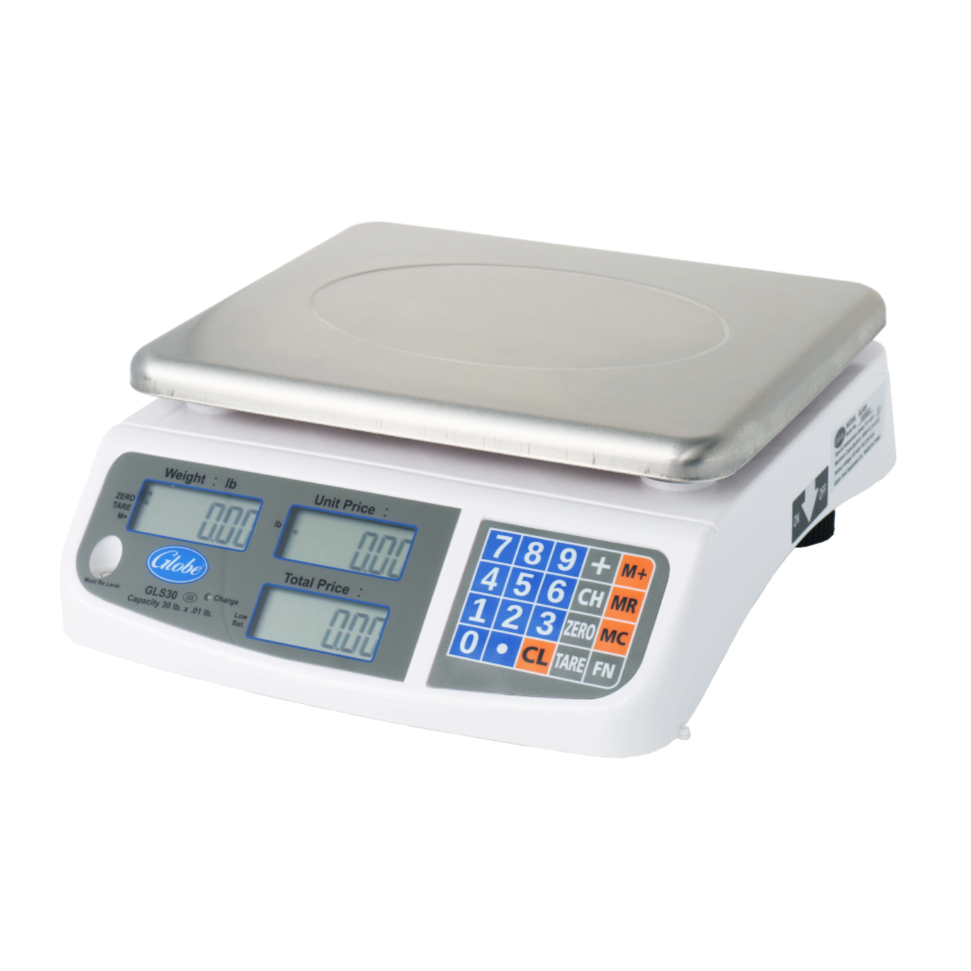 Globe GLS30 Price Computing Scale with Automatic Entry Tare - GLGLS30