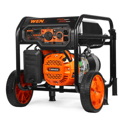 WEN GN5600 5,600-Watt Portable Generator with Wheel Kit, 224cc, Transfer-Switch, and RV-Ready - GN5600
