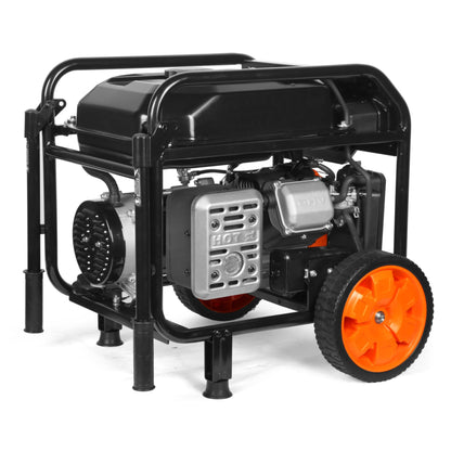 WEN GN5602X 5,600-Watt Portable Generator with Wheel Kit, Electric Start, 224cc, Transfer-Switch, RV-Ready, and CO Watchdog - GN5602X