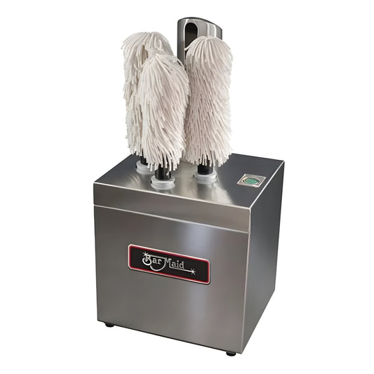 Bar Maid By Winco Bar Maid GP-3MINI-CE 220-240V Glass Polisher with 3 Heads — Polishes 290 glasses/hour - GP-3MINI-CE