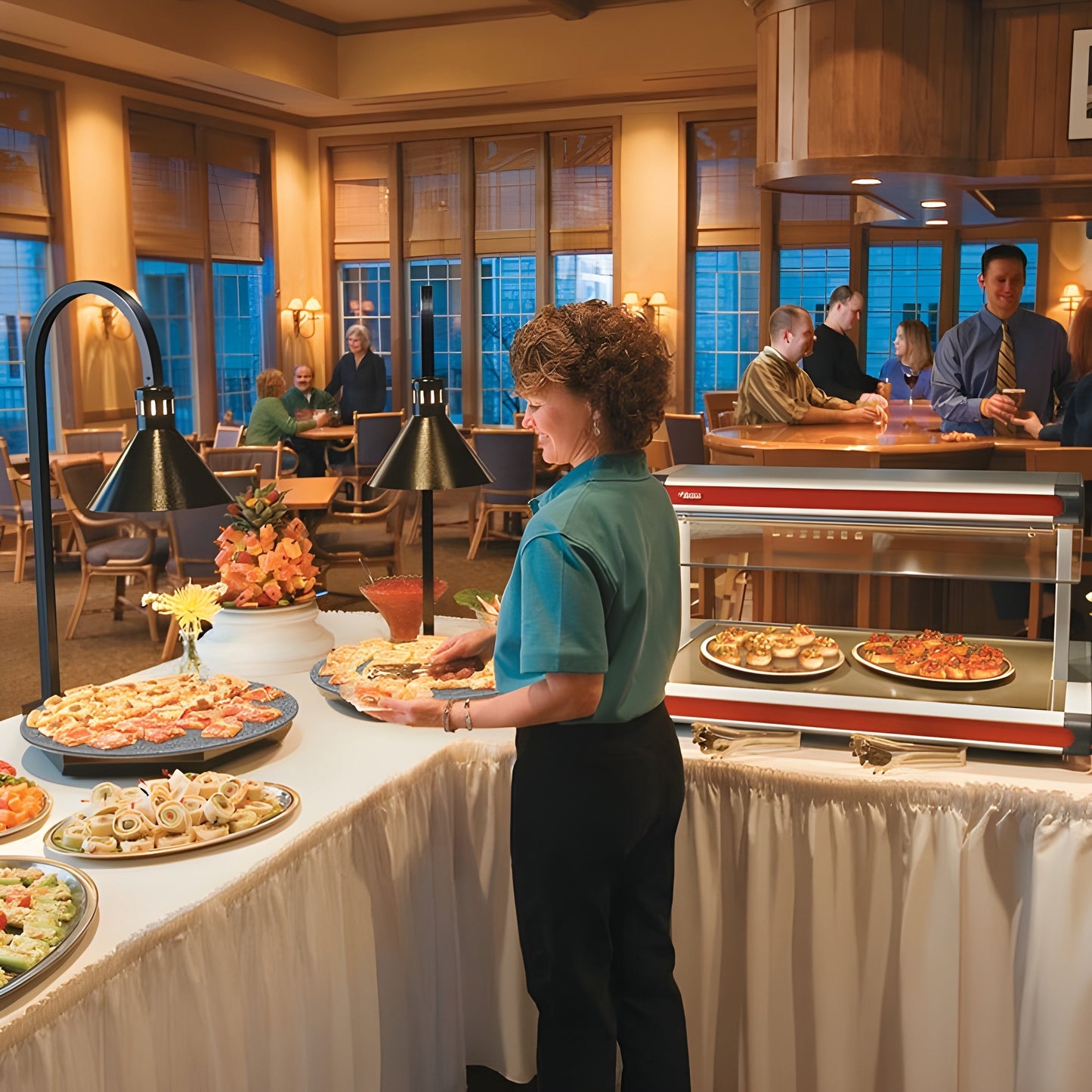 Hatco Glo-Ray Portable Heated Stone Shelf with Decorative Lamp - 120V/650W - GRSSR20-DL77516