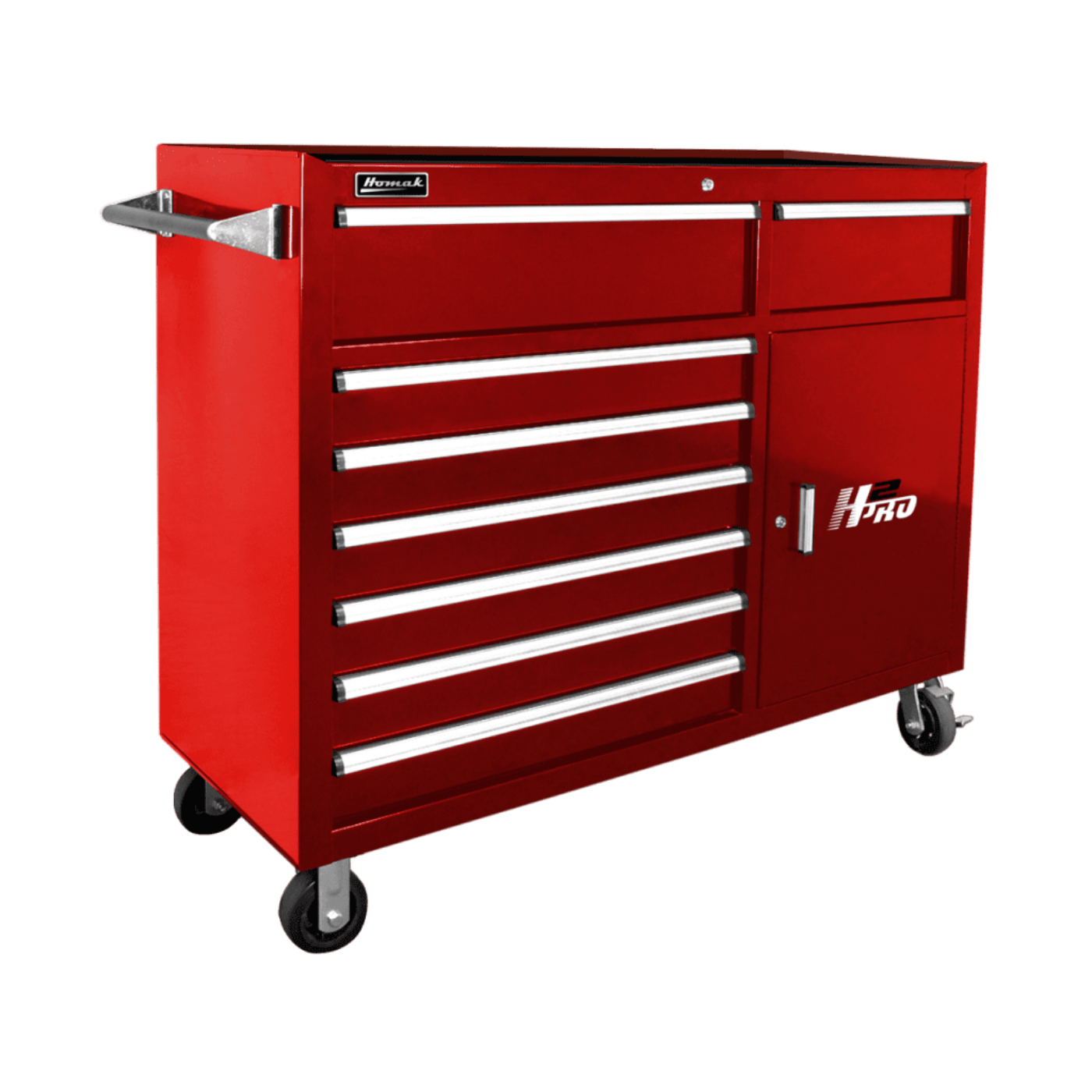 Homak  56" H2Pro 8 Drawer with 2 Drawer Comp Roller Cabinet - BK04056082