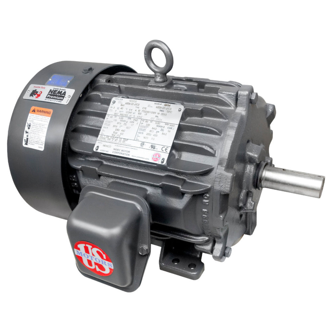 U.S. Motors HD25P2H Hostile Duty Three Phase TEFC Horizontal - Footed Motor - HD25P2H