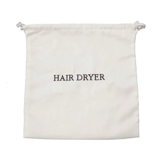 Hospitality 1 Source HDBAG-WH Hair Dryer Bag — White w/ Navy Blue Embroidery Case Pack of 10 Pieces - HDBAG-WH
