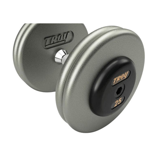 Troy HFD-R Hammer-tone Gray Pro Style Dumbbell Sets Rubber End Caps