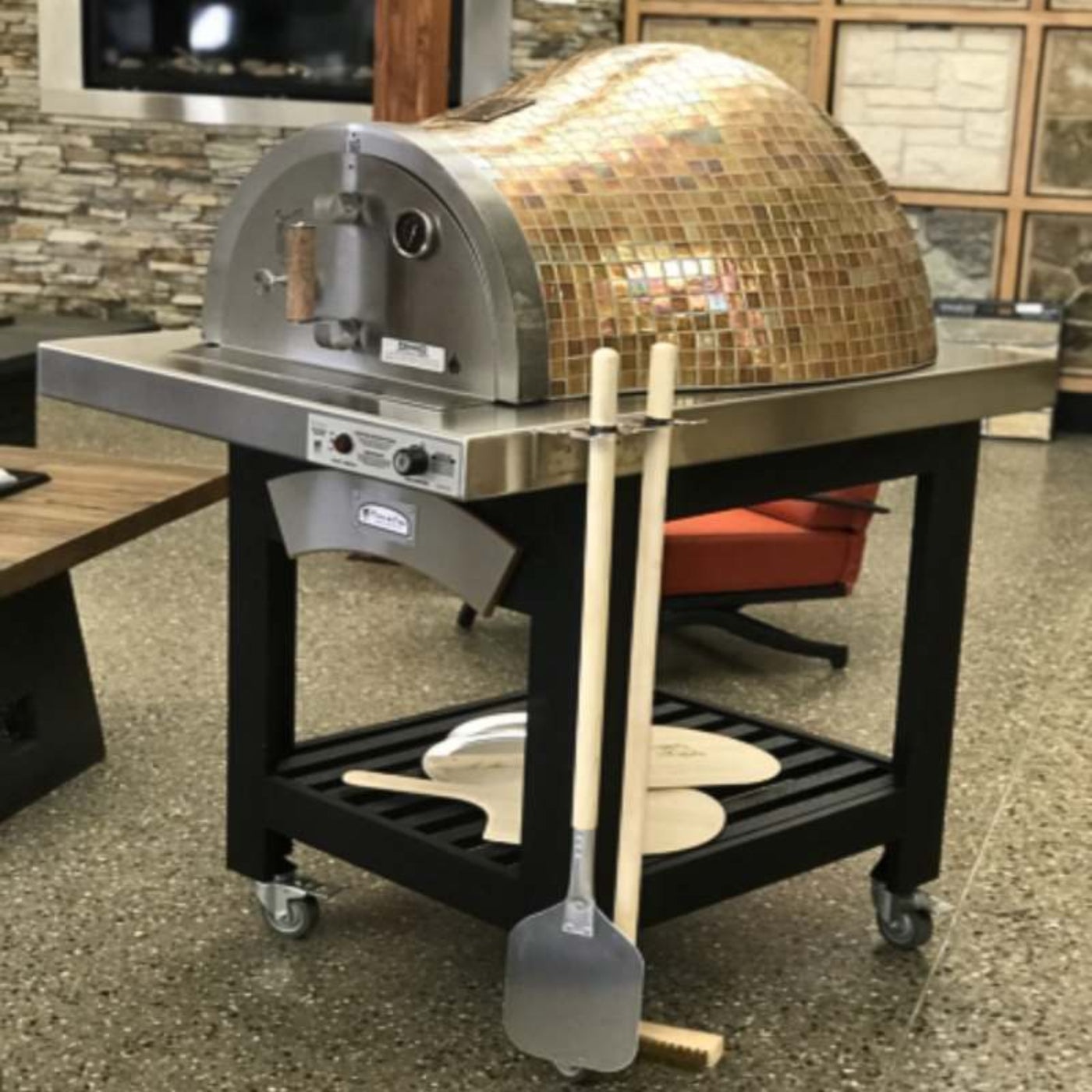 HPC Fire Forno De Pizza Outdoor Pizza Oven with Cart | Forno Series - FDP-FORNO/OB-EI-NG