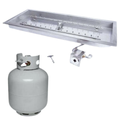 HPC Fire  H-Burner Rectangular Fire Pit Burner Insert - TOR-MLFPK24X12-H-FLEX-NG