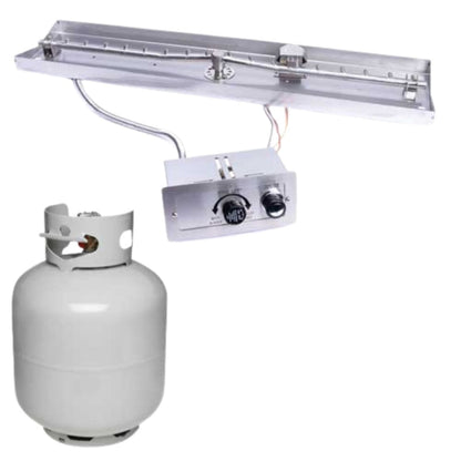 HPC Fire Linear Interlink Pan Fire Pit Burner Insert - TOR-MLFPK25X8-L-FLEX-NG