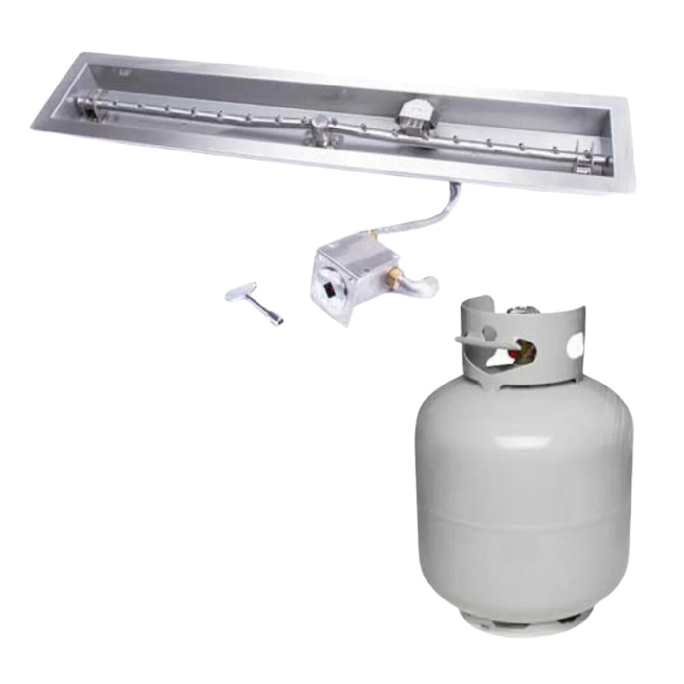 HPC Fire Linear Interlink Pan Fire Pit Burner Insert - TOR-MLFPK25X8-L-FLEX-NG