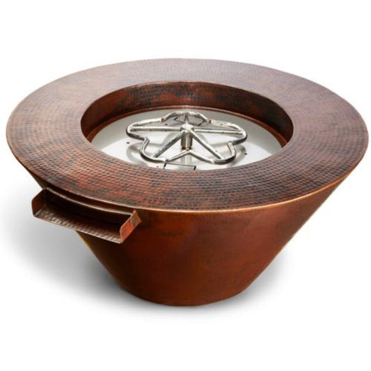 HPC Mesa Hammered Copper Gas Fire & Water Bowl - MESA32W-MLFPK-LP