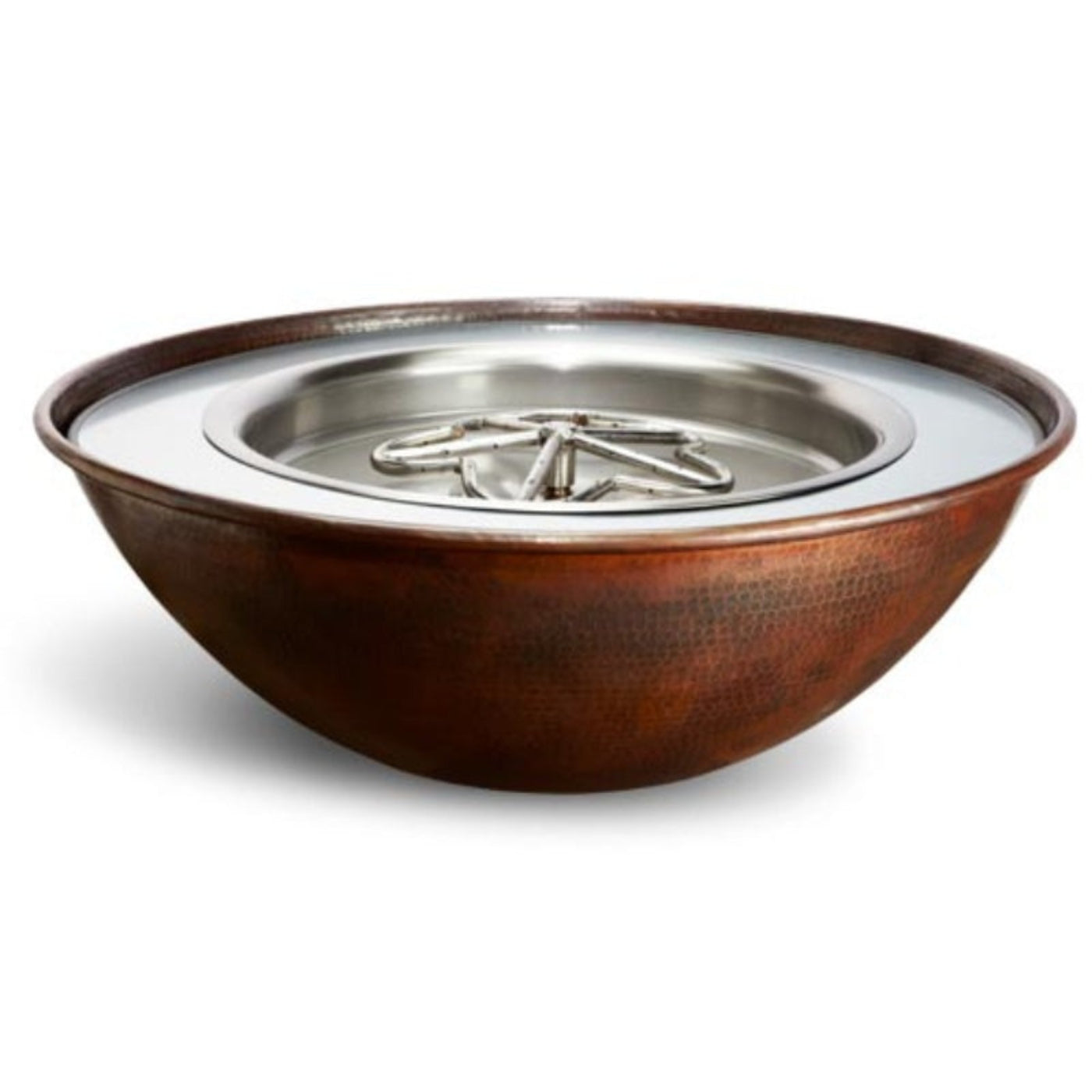 HPC Fire Tempe Hammered Copper Gas Fire Bowl - TEMP31-MLFPK-LP