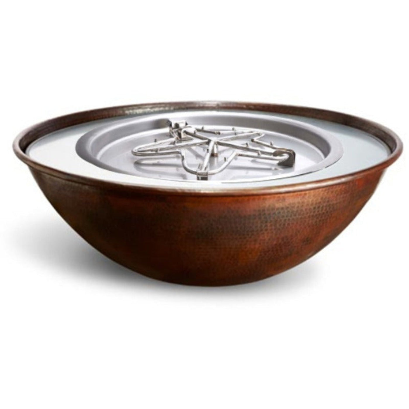 HPC Fire Tempe Hammered Copper Gas Fire Bowl - TEMP31-MLFPK-LP