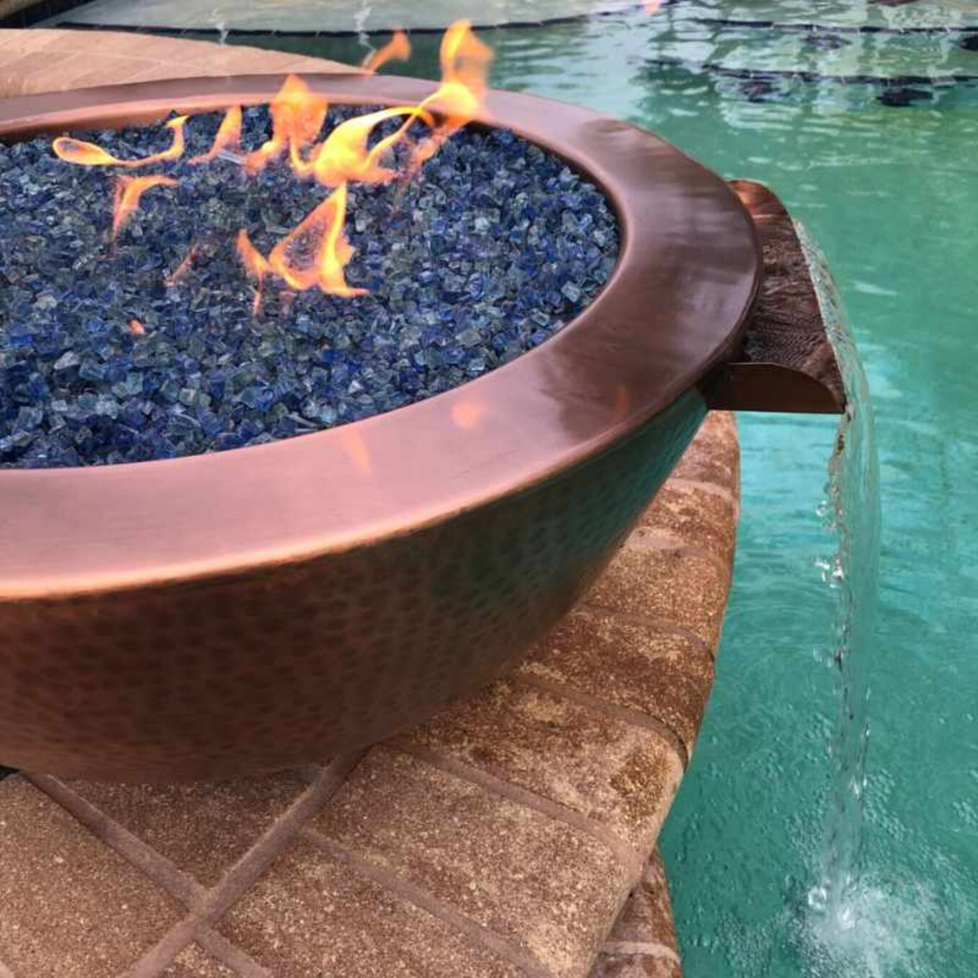 HPC Fire Tempe Hammered Copper Fire & Water Bowl - TEMP31W-LP