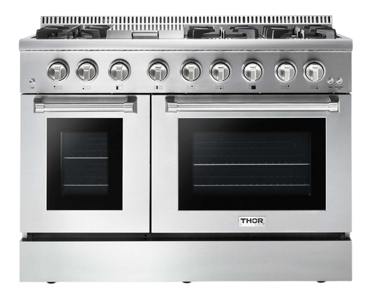 THOR Kitchen 48 Inch Dual Fuel Range in Stainless Steel - Professional - HRD4803U