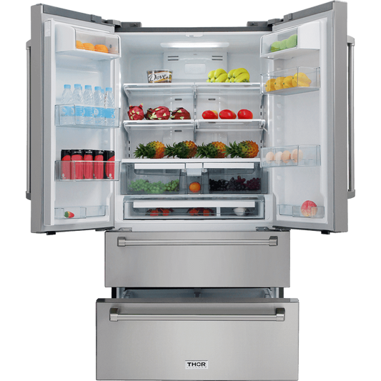 Thor Kitchen 4 Piece Appliance Package - 36 in. Liquid Propane Range, Range Hood, Refrigerator & Dishwasher Appliance Package, AP-LRG3601ULP-3