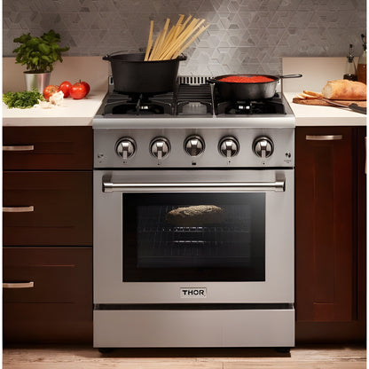 Thor Kitchen 30 in. 4.2 cu. ft. Professional Natural Gas Range in Stainless Steel, HRG3080U