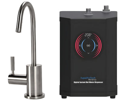 AquaNuTech Digital Instant Hot Water Dispenser with Hot Only Contemporary C-Spout Faucet New - HT-H2400-CH