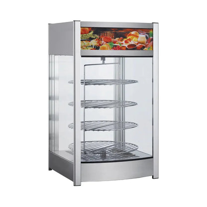 CAC China  Display Case Heated Rotating 18x17-1/2 x31"H Set - HTCS-31RT-SL