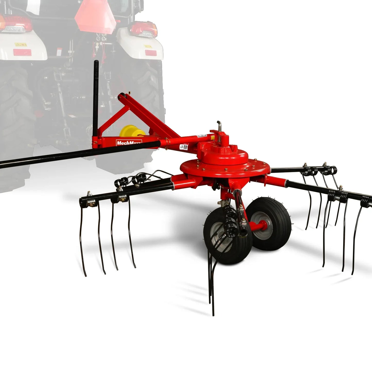 100” Mechmaxx 3-Point Hitch 6 Rotary Pull-Type Hay Rake Tedder , 15-50Hp , HT100