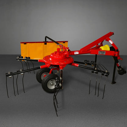 100” Mechmaxx 3-Point Hitch 6 Rotary Pull-Type Hay Rake Tedder , 15-50Hp , HT100