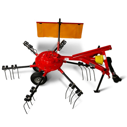 100” Mechmaxx 3-Point Hitch 6 Rotary Pull-Type Hay Rake Tedder , 15-50Hp , HT100