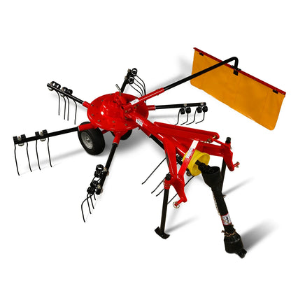 100” Mechmaxx 3-Point Hitch 6 Rotary Pull-Type Hay Rake Tedder , 15-50Hp , HT100