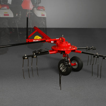 100” Mechmaxx 3-Point Hitch 6 Rotary Pull-Type Hay Rake Tedder , 15-50Hp , HT100