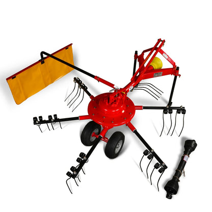 100” Mechmaxx 3-Point Hitch 6 Rotary Pull-Type Hay Rake Tedder , 15-50Hp , HT100