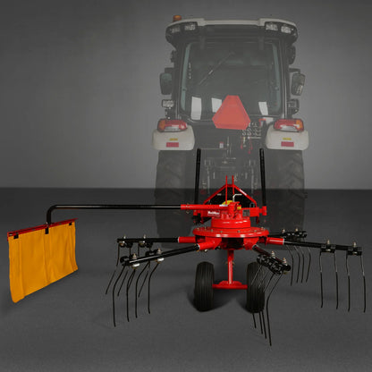 100” Mechmaxx 3-Point Hitch 6 Rotary Pull-Type Hay Rake Tedder , 15-50Hp , HT100