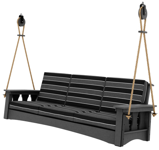 QW Amish Black Pergola Frame w/ Optional Heritage Sofa Swing - 162P-HSAP-D/S