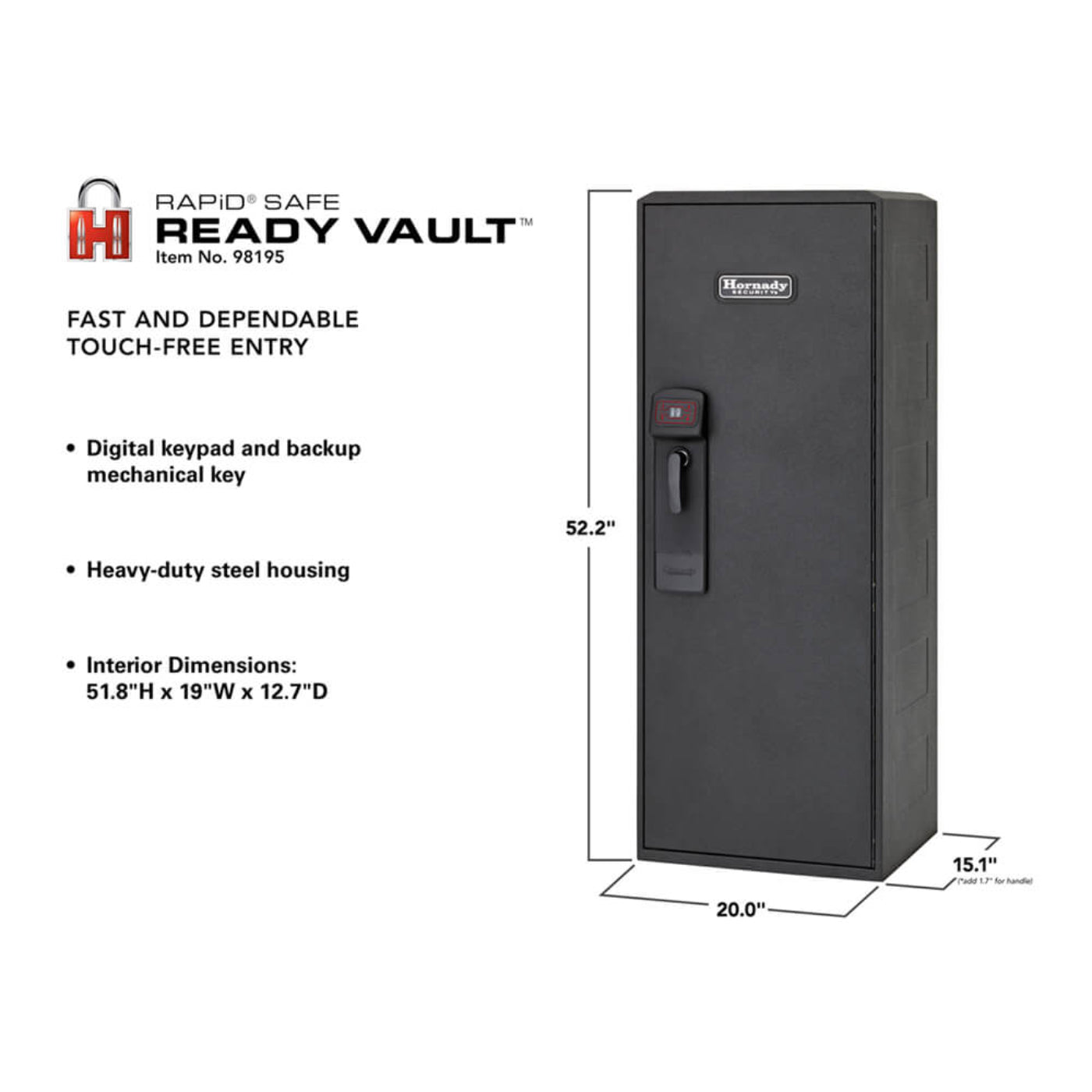 Liberty Safe Hornady RAPiD Safe Ready Vault RFID with WIFI 98195WIFI - Hornady Ready Vault